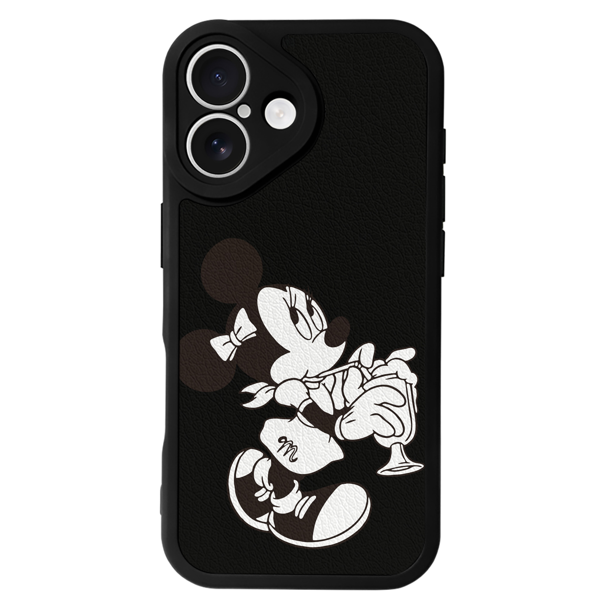 （画像用） ミッキーマウス Mickey Mouse 【iPhone 16シリーズ対応】シリコンスマホケース（レザー調） 材質：シリコン